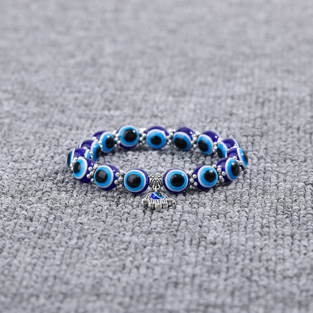 Eye Bracelet with resin material and plated finish, symbolizing protection and support for a son's dreams.