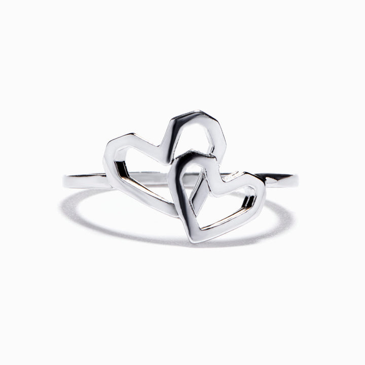 To My Grandddaughter "Love Forever" Double Heart Ring