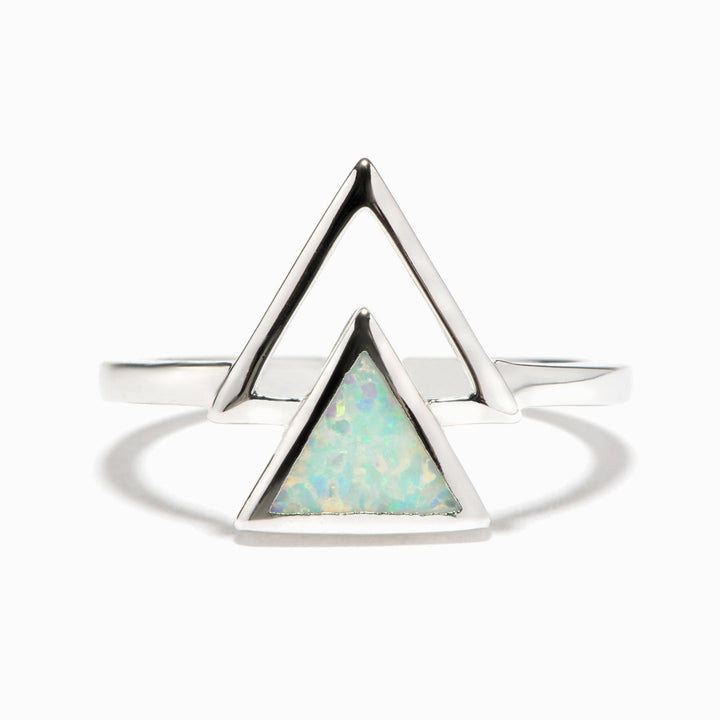 To My Daughter "You will move upwards" Triangle Opal Ring