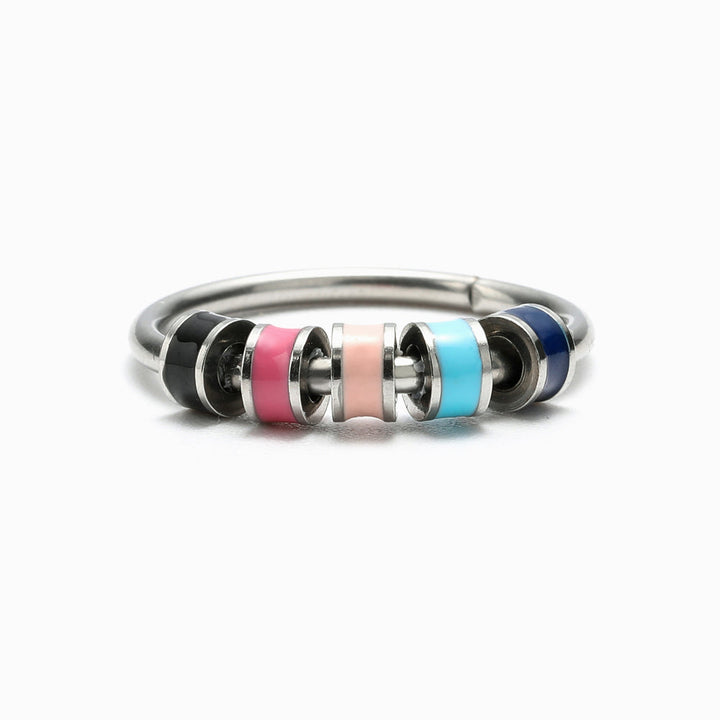 To My Daughter 'DRIVE AWAY YOUR ANXIETY' Fidget Ring - Colored beads design