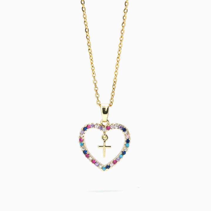 To My Daughter "FOREVER & ALWAYS" Cross Heart Necklace