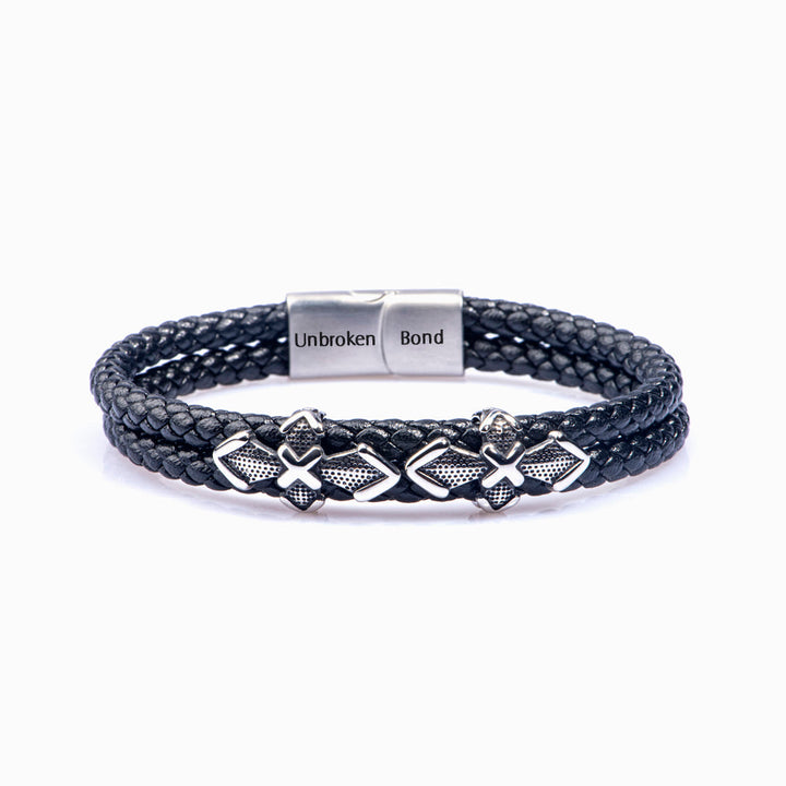 To My Son "A BOND THAT CAN'T BE BROKEN" Leather Braided Bracelet