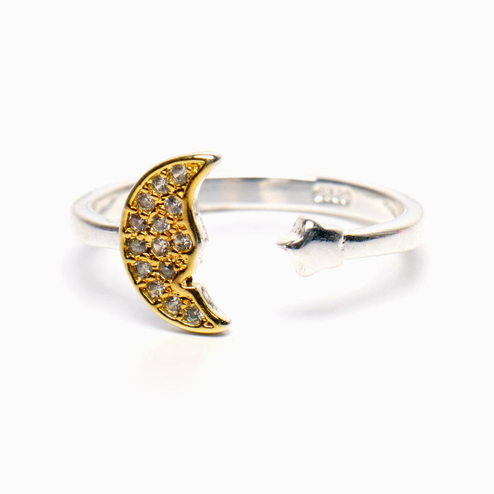 To My Daughter "Our hearts will always connect" Adjustable Fantasy Star And Moon Ring