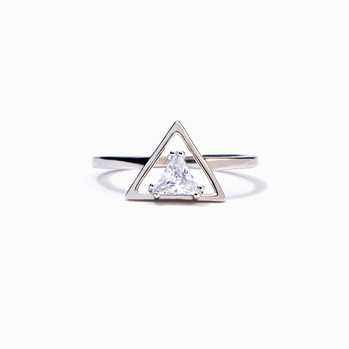 [Custom Birthstone] To My Daughter "Be Stubborn." Triangle Ring