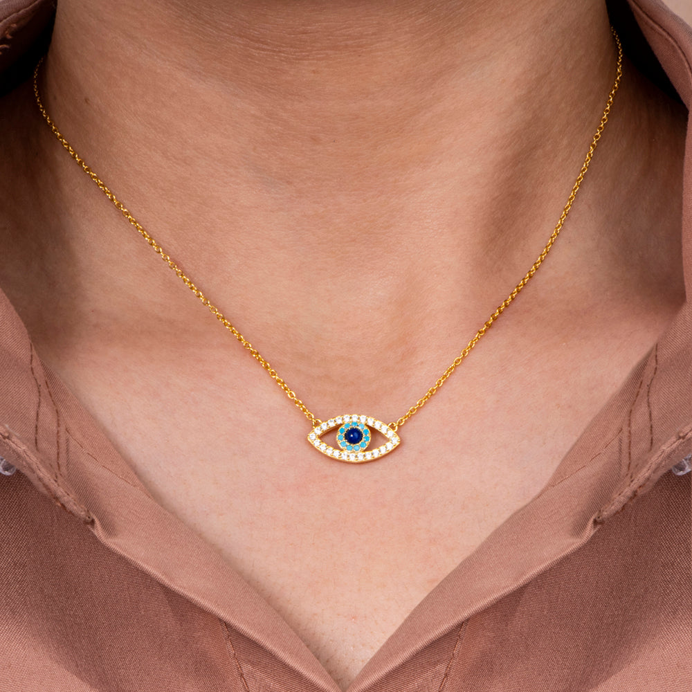 "May you always be protected" Evil Eye Necklace