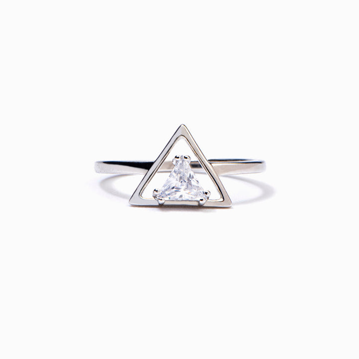 [Custom Birthstone] To My Daughter "Always have you in my heart" Triangle Ring