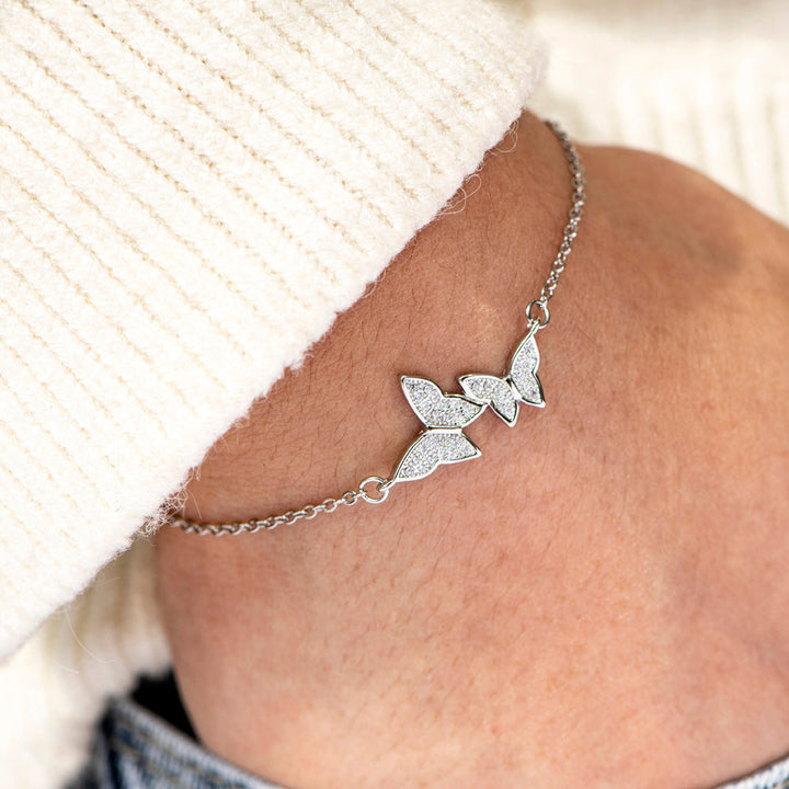 To My Bonus Daughter "The love between a bonus daughter and a mother is forever" Butterfly Bracelet