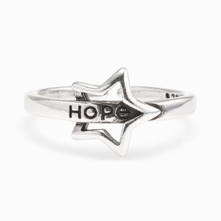 "Never lose hope" Ajustable Star Ring