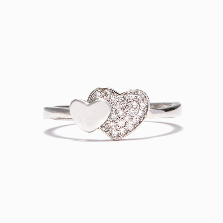 To My Granddaughter "Always in my heart" Double Heart Ring