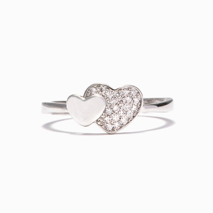 To My Granddaughter "Forever Love" Double Heart Ring