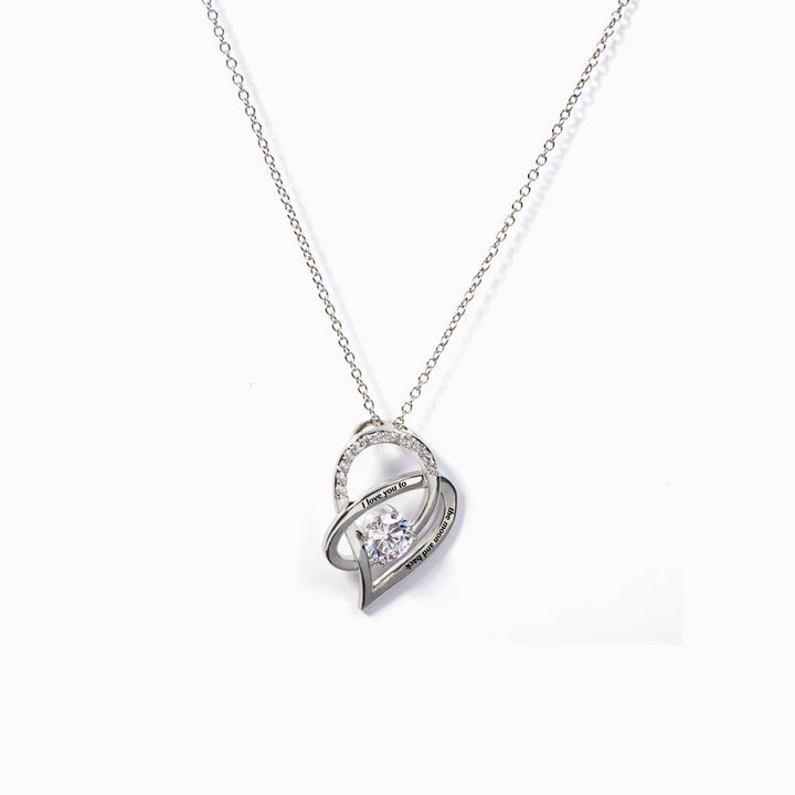 To My Granddaughter "I Love You to The Moon and Back" Sweetheart Necklace