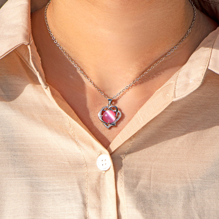 To My Granddaughter "Always in my heart" Heart to Heart Necklace