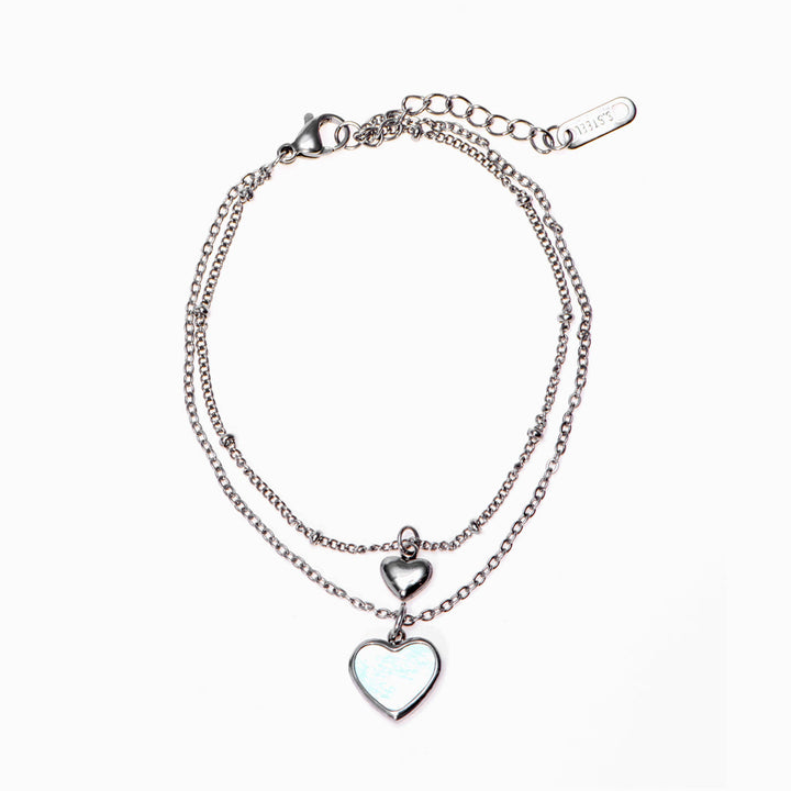 To My Granddaughter "Always in my heart" Double Heart Bracelet