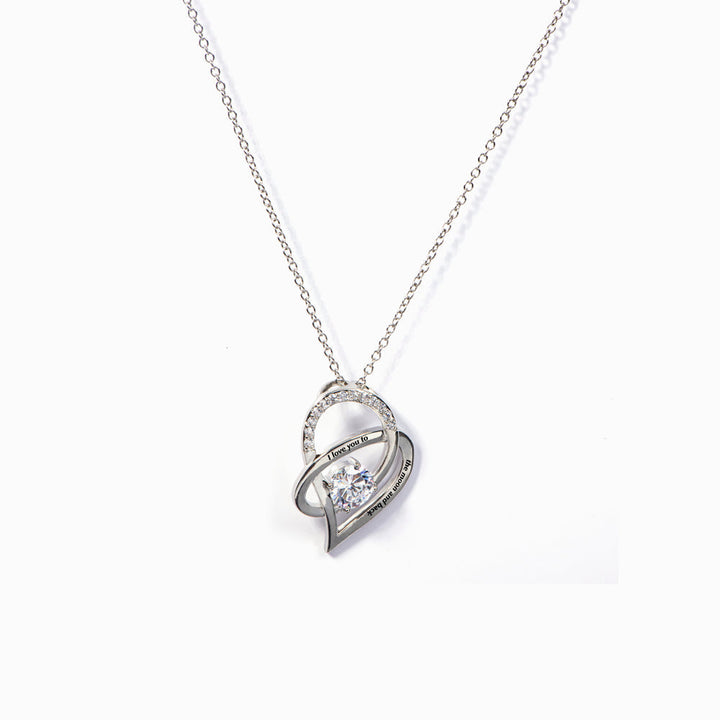 To My Bonus Daughter "I Love You to The Moon and Back" Sweetheart Necklace