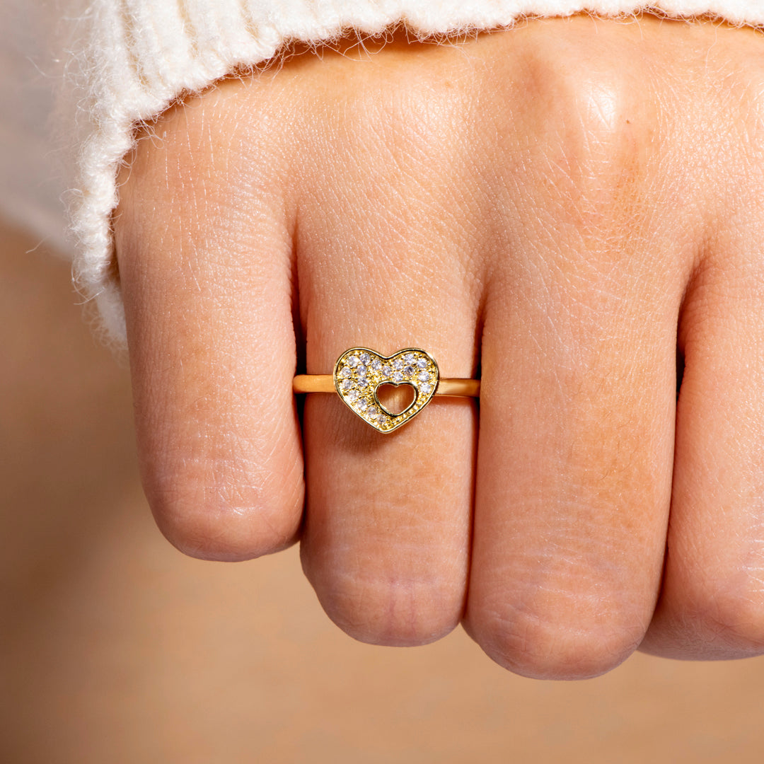 "The love between a Mother and Daughter is forever" Double Heart Ring