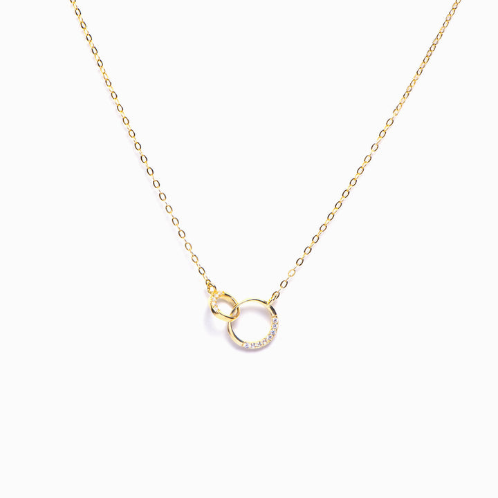 "The love between a grandmother and granddaughter is forever" Double Ring Necklace