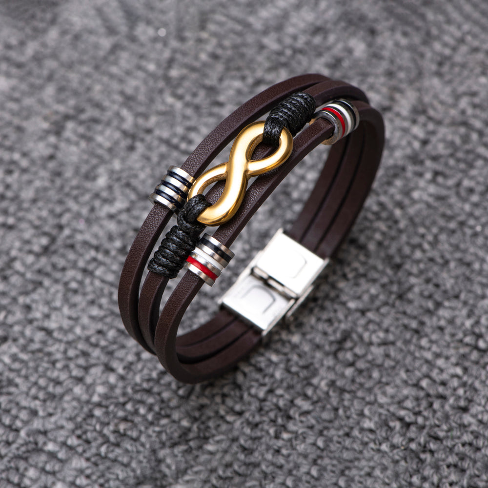 To My Grandson "Infinite Love" Leather Bracelet