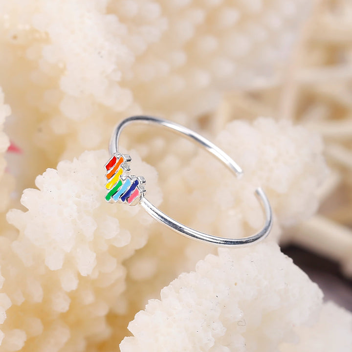 To My Granddaughter "Keep moving forward" Rainbow Ring