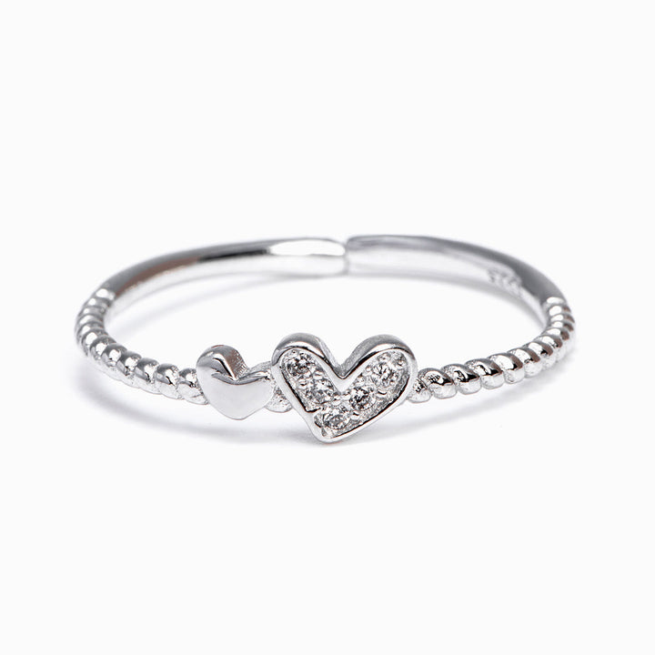 To My Granddaughter "Forever Love" Double Heart Ring