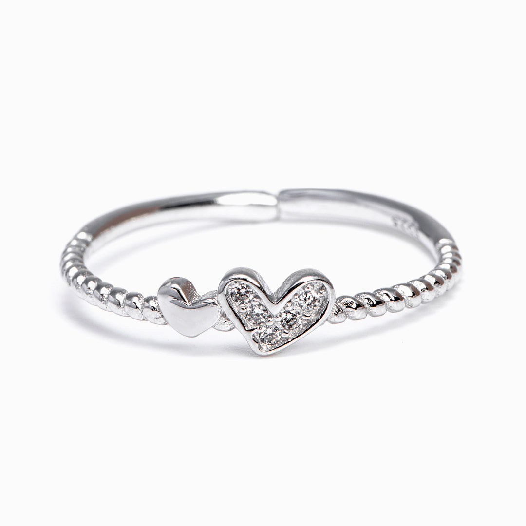 To My Granddaughter "You are always in my heart" Double Heart Ring