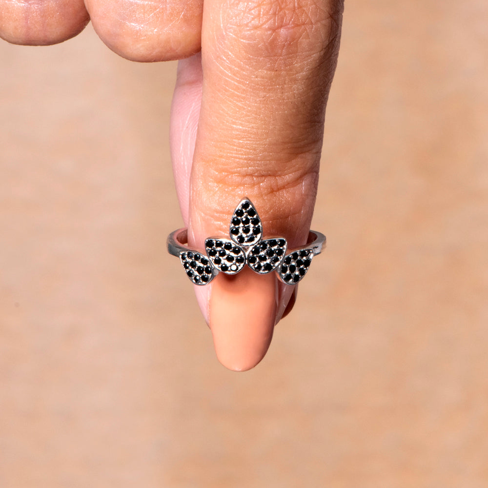 "GROW THROUGH WHAT YOU GO THROUGH" Leaf Ring