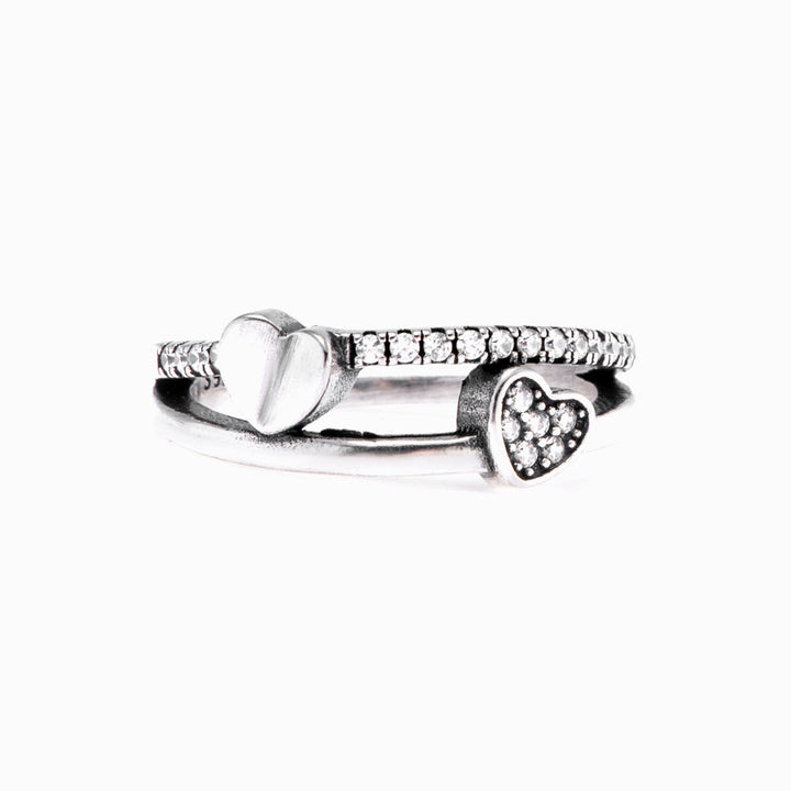 To My Daughter " I love you to the moon and back" Double Heart Ring