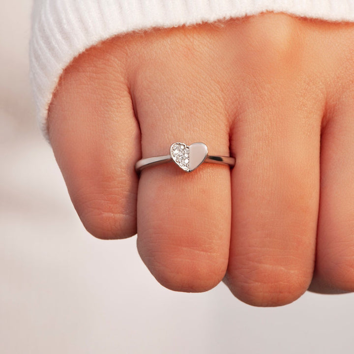 "Your kind and pure heart is what makes you beautiful" S925 Sterling Silver Adjustable Ring