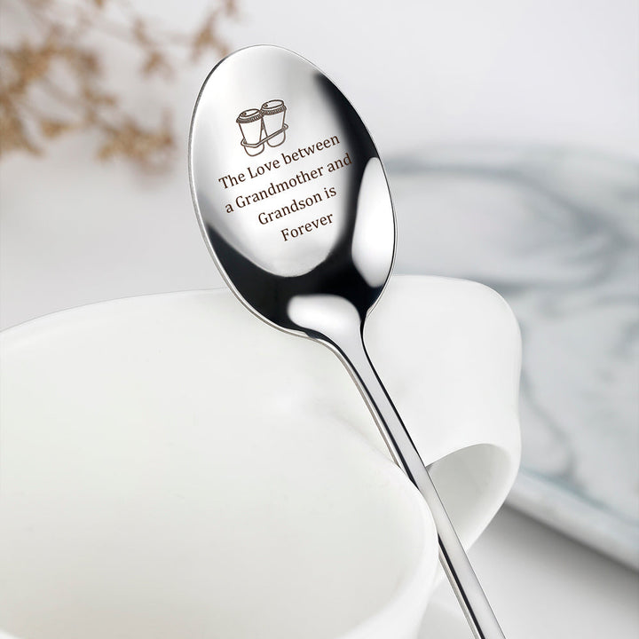 To My Grandson "I think and love you every single day" Engraved Spoon