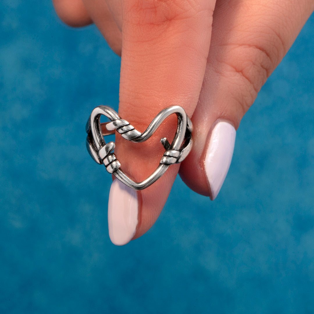 "Hold my heart forever" Holding Heart Ring