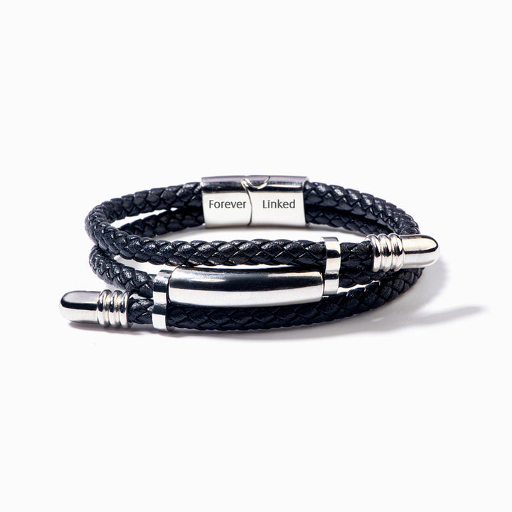 To My Grandson "A link that can never be undone" Leather Braided Bracelet