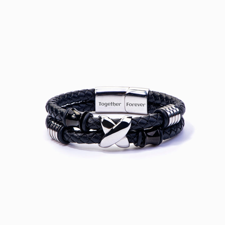 To My Son "A BOND THAT CAN'T BE BROKEN" Leather Braided Bracelet