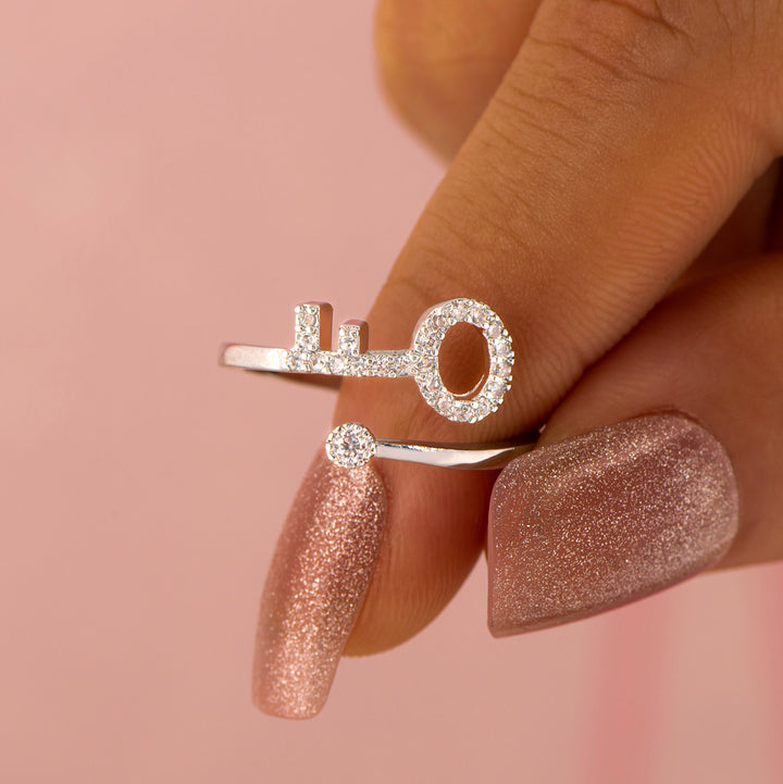 "You are the only one who holds the key to my heart" Adjustable Ring