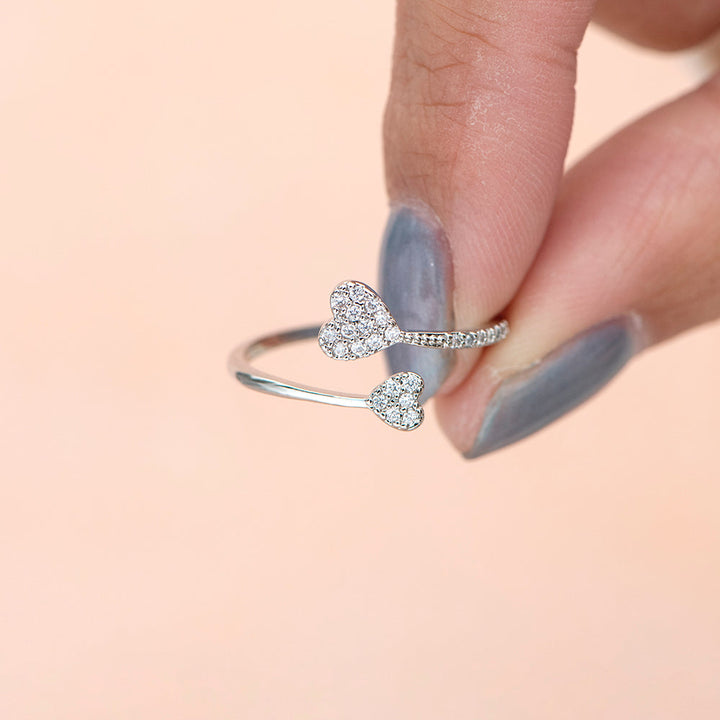 To My Daughter "My Sweetheart" Double Heart Ring