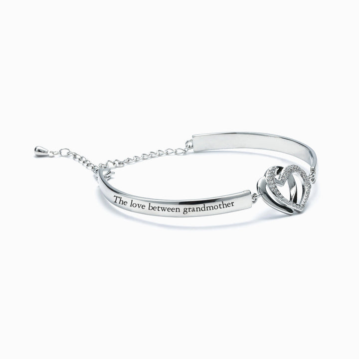 [Parent-Child Set] To My Granddaughter "You will always be my home." Double Heart Bracelet