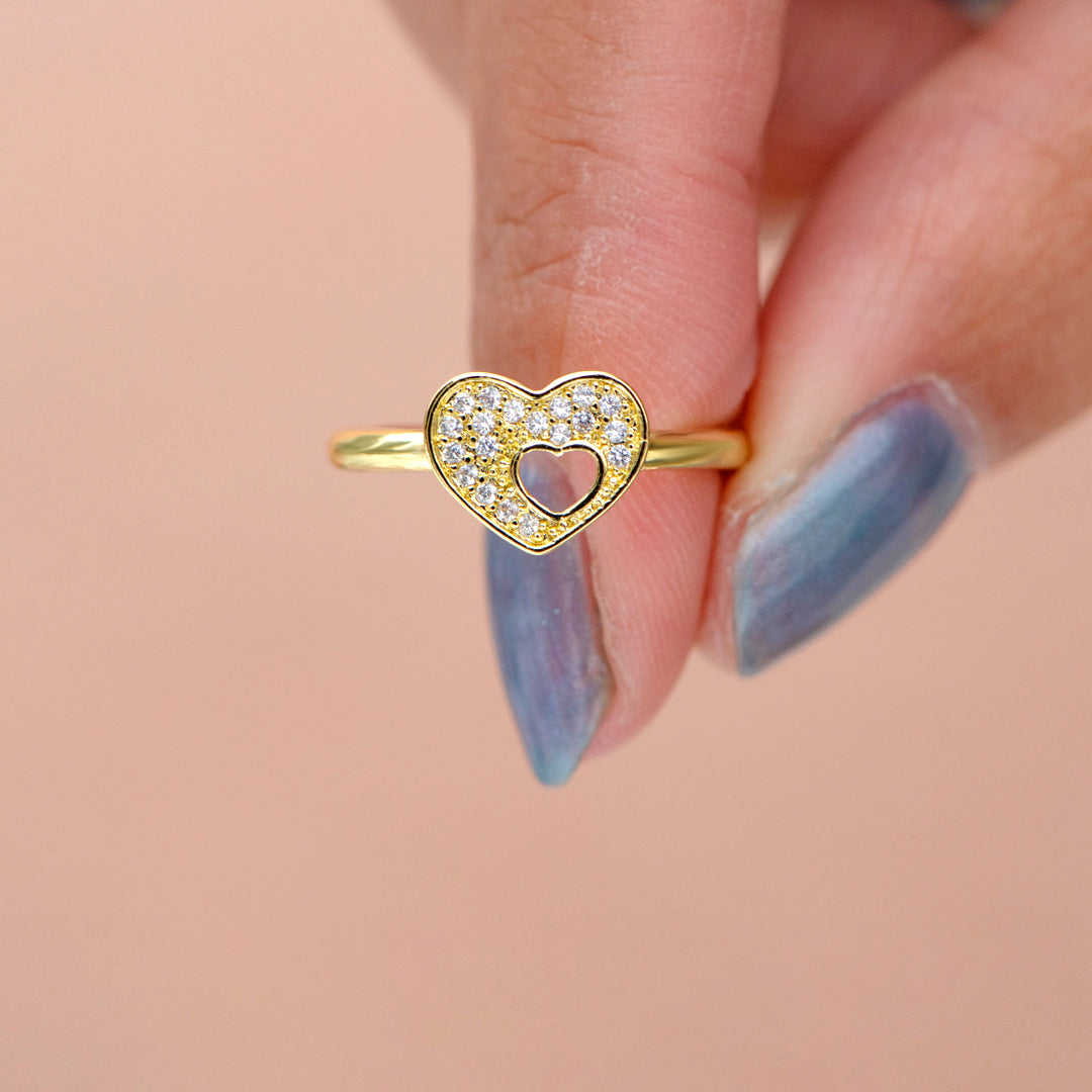 "The love between a Mother and Daughter is forever" Double Heart Ring