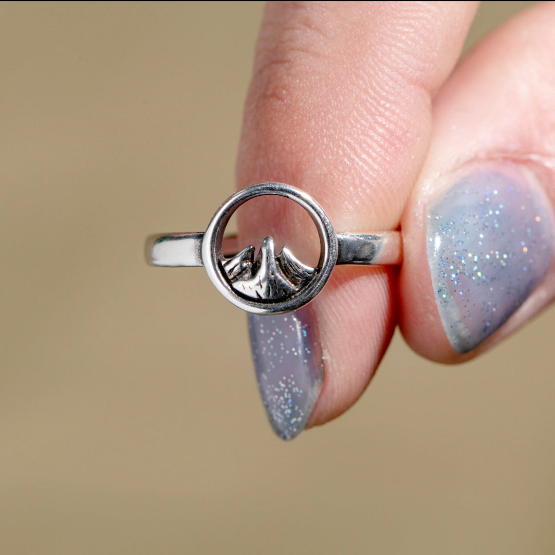 To My Granddaughter "See the world at the highest peak" Adjustable Mountain Ring