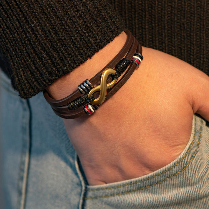 To My Grandson "Infinite Love" Leather Bracelet