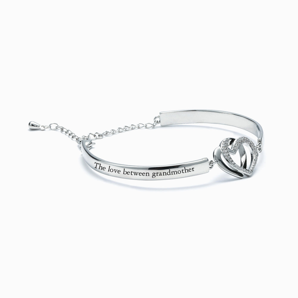 To My Granddaughter "Forever Linked Together" Double Heart Bracelet