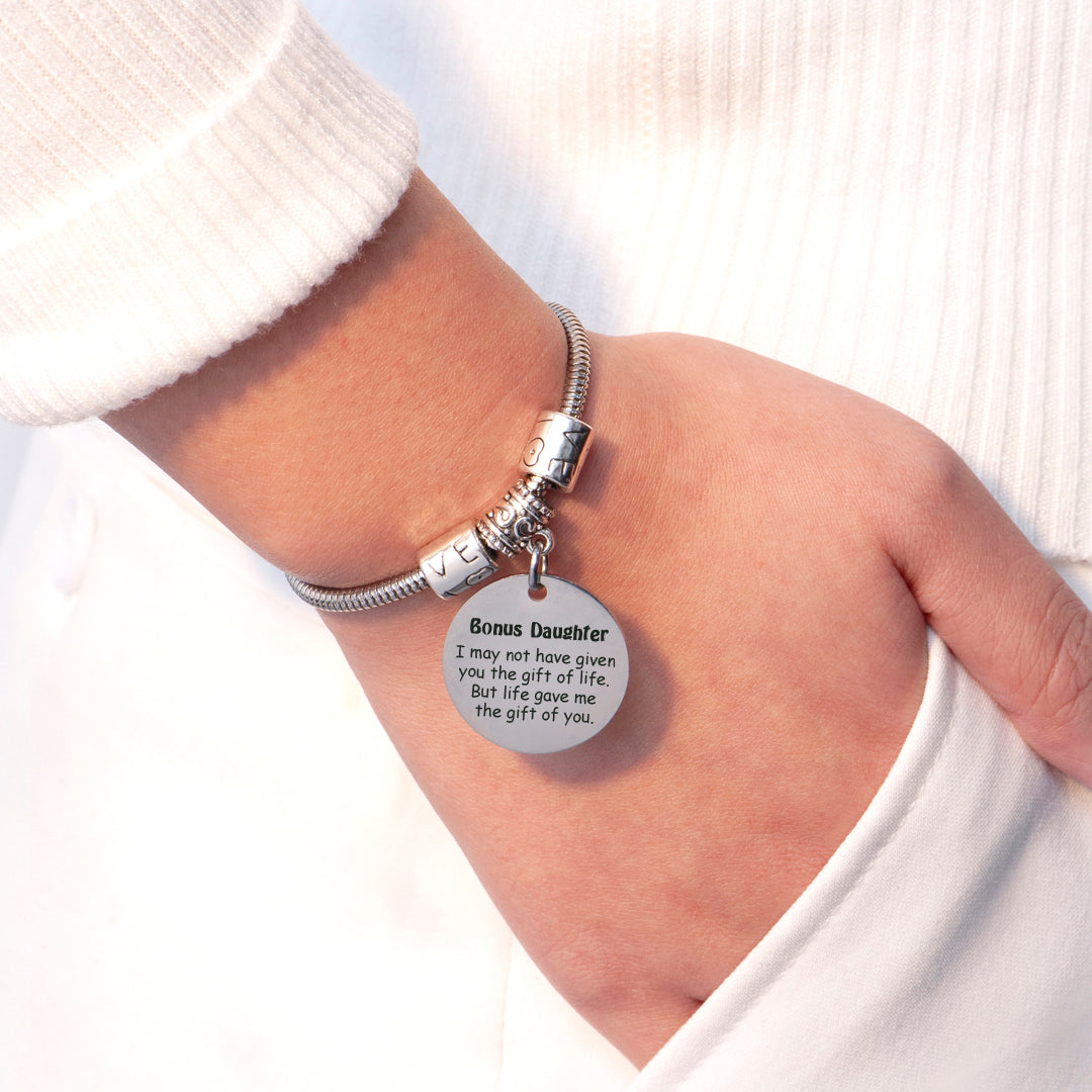 "LIFE GAVE ME THE GIFT OF YOU" Charm Bracelet