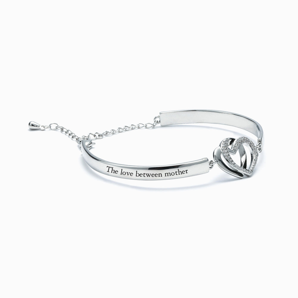 To My Daughter "Forever Linked Together" Double Heart Bracelet