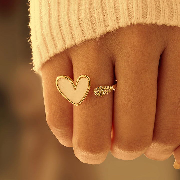 To My Granddaughter "Unconditional Love" Warm Heart Ring