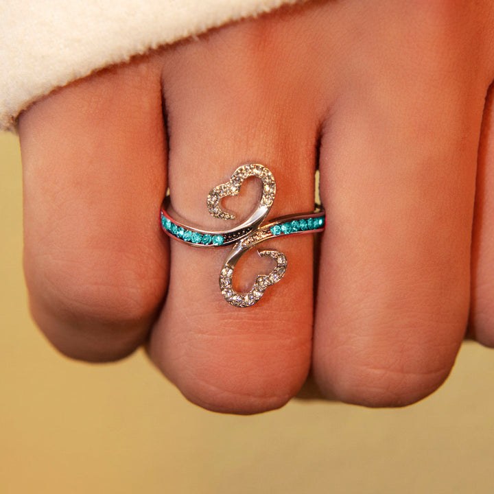 "Our hearts will always beat as one" Heart To Heart Ring