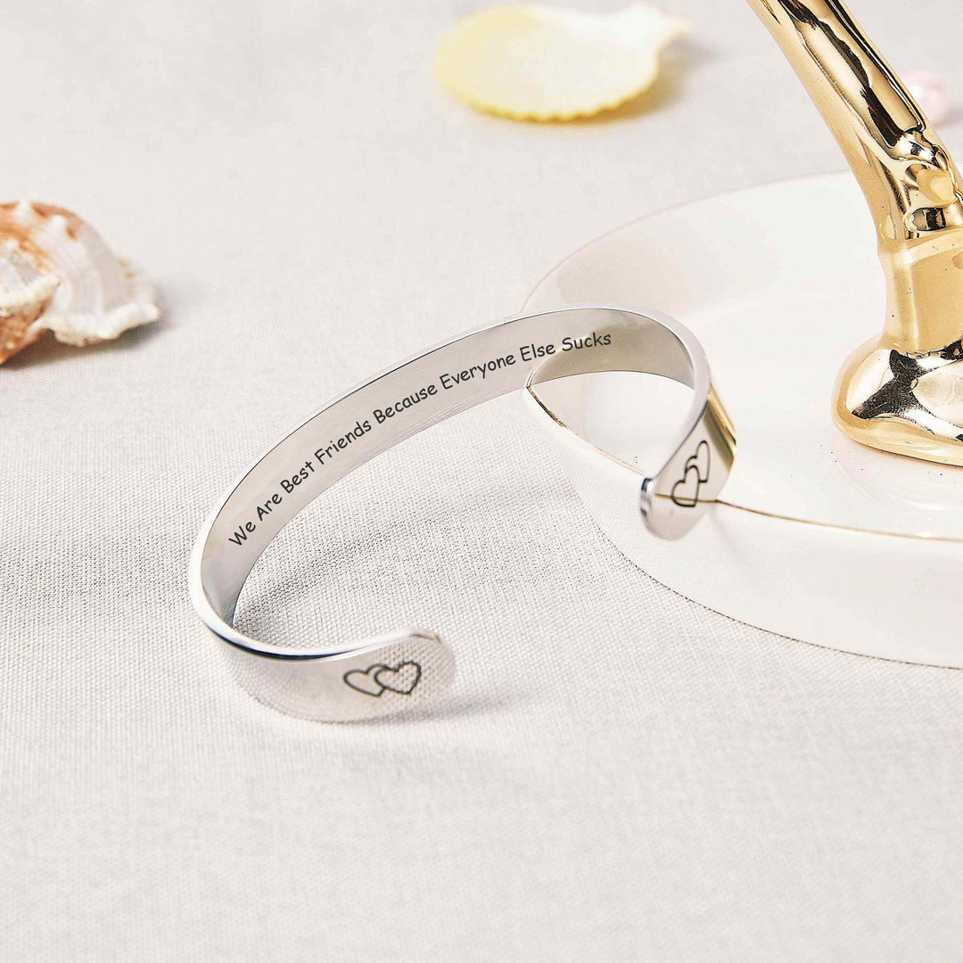 To My Best Friend “We Are Best Friends Because Everyone Else Sucks” Bracelet - SARAH'S WHISPER