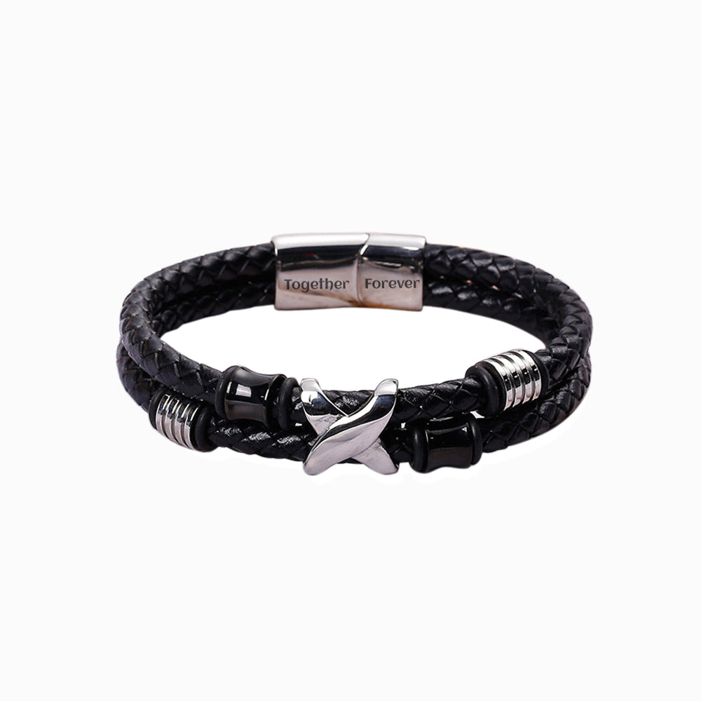 [Flash Sale] To My Grandson "A BOND THAT CAN'T BE BROKEN" Leather Braided Bracelet