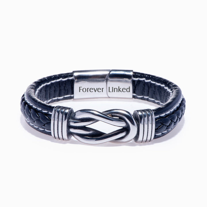 To My Son "A BOND THAT CAN'T BE BROKEN" Leather Braided Bracelet