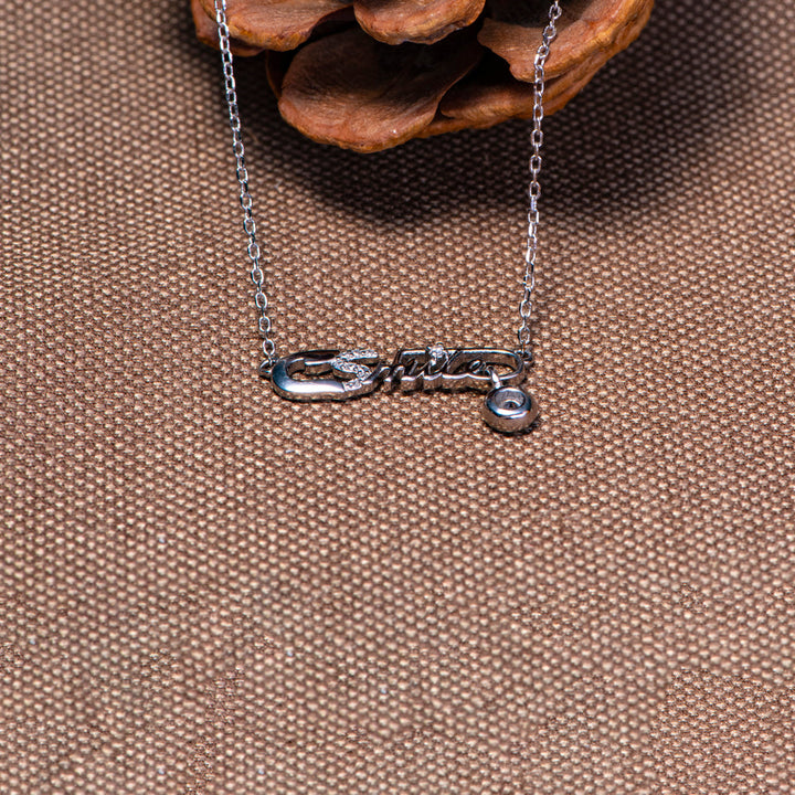 To My Daughter "Fasten your attention to your dreams and work hard." Safety Pin Necklace