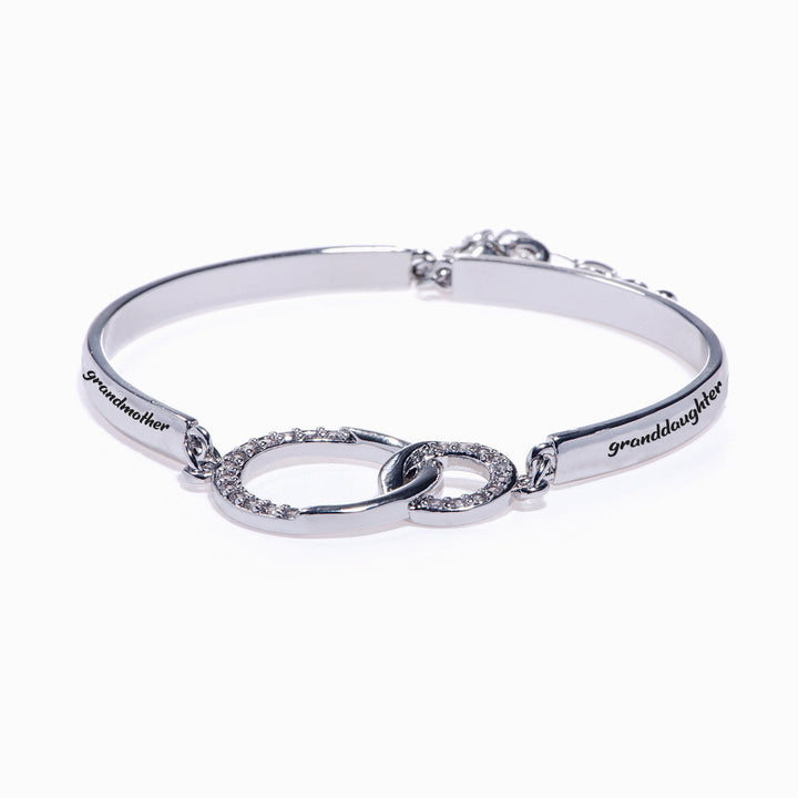 "Grandmother and Granddaughter Forever Linked Together" Double Ring Bracelet