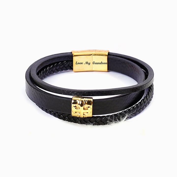 To My Grandson "Love my grandson." Love Bracelet