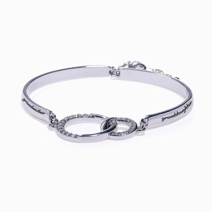 To My Granddaughter "The love between grandmother granddaughter is forever" Double Ring Bracelet