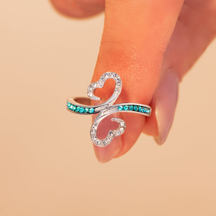 "Our hearts will always beat as one" Heart To Heart Ring